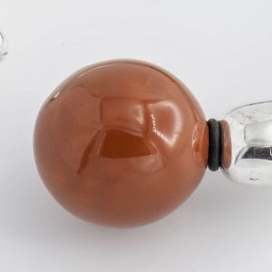 Ceramic Beads Brown Leather