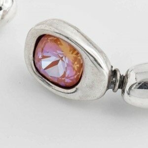 Square Swarovski Crystal - Coral