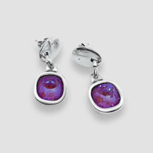 Square Swarovski Crystal - Fuchsia