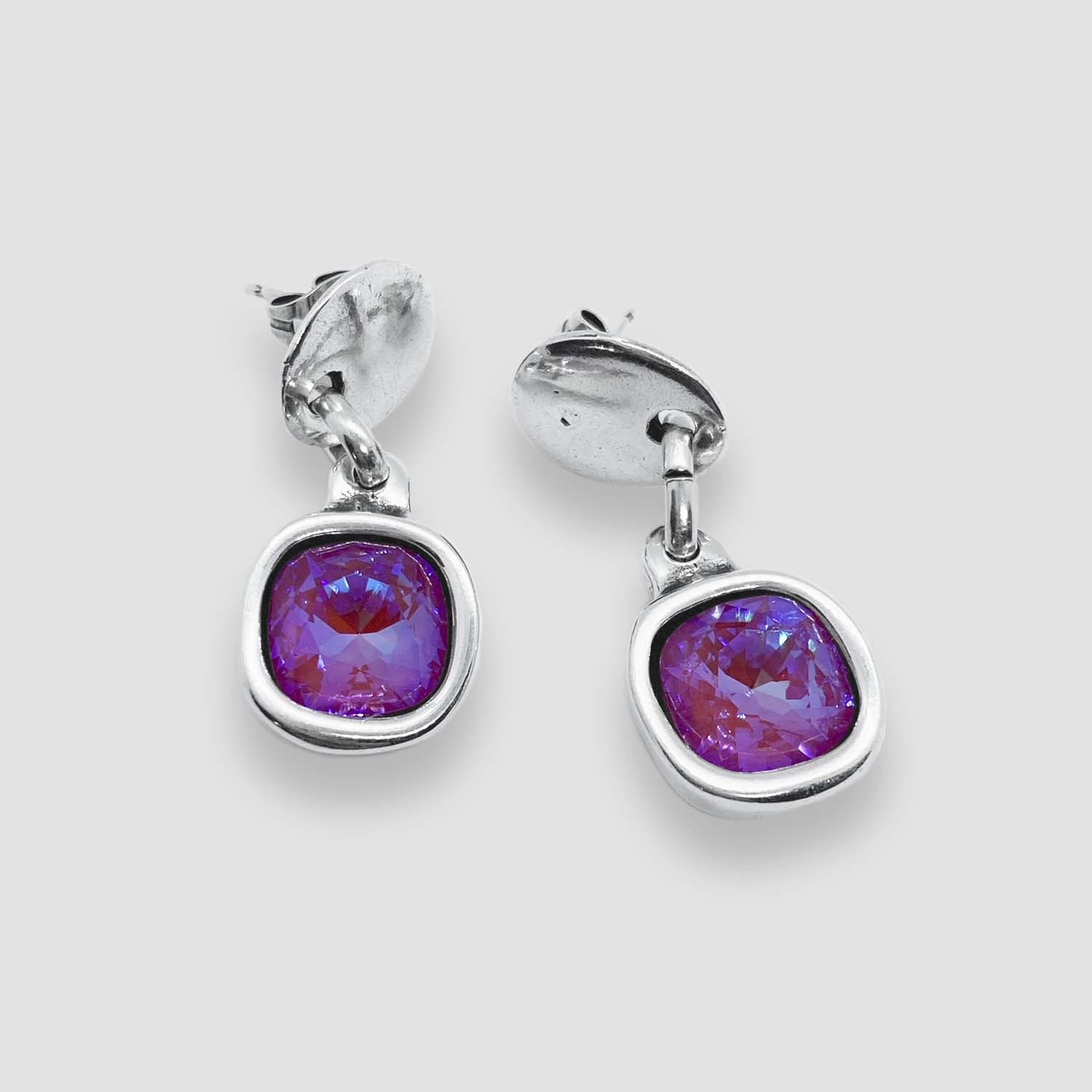 Square Swarovski Crystal - Fuchsia