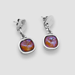 Square Swarovski Crystal - Coral