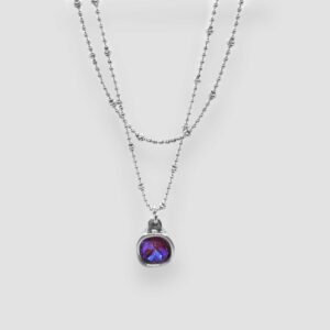 Square Swarovski Crystal - Fuchsia