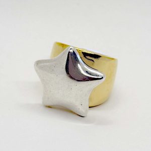 NEW Ring Gold Plated - Silver Star