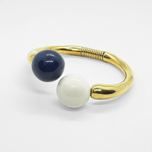 Versatile double Bracelet Gold Plated  with Ceramic Beads