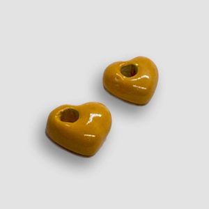 Heart Ceramic for Earrings versatile - Mandarine