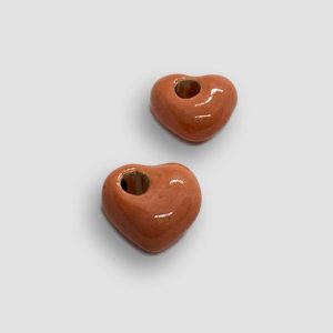 Heart Ceramic for Earrings versatile - Orange