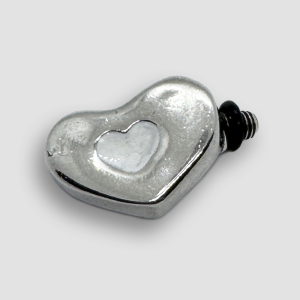 Silver Plated Heart Accessorie for a Large Bracelet - White