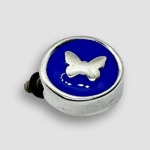 Silver Plated Accessorie for Mini Veratile Bracelets - Blue / Butterfly