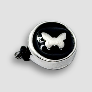 Silver Plated Accessorie for Mini Veratile Bracelets - Black / Butterfly